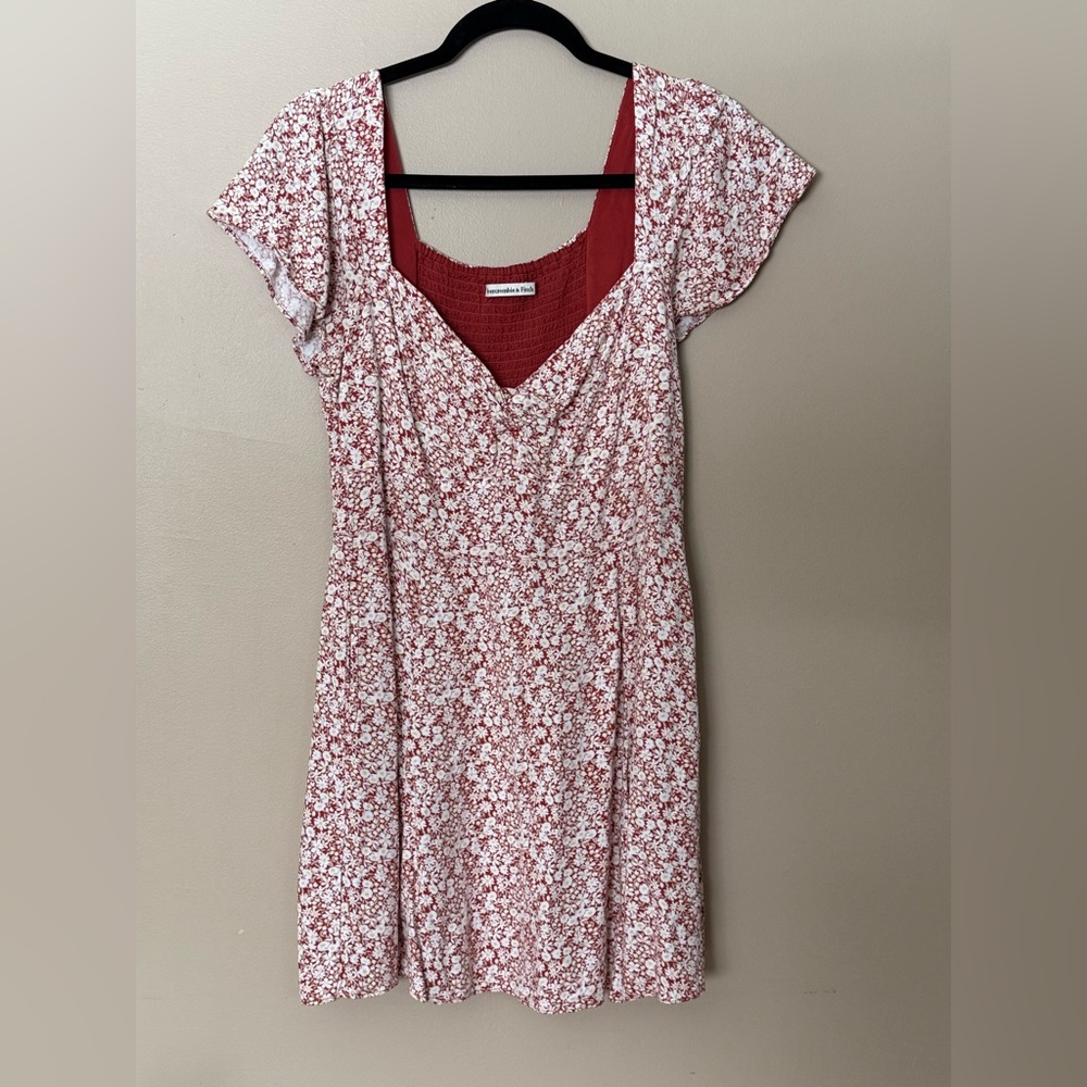 Abercrombie & Fitch Red and White Floral Mini Dress